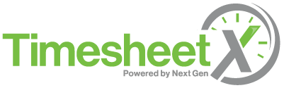 TimesheetX Logo - Powered by nextgen